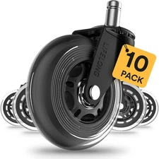 Office Chair Wheels Replacement Rubber Chair Casters for Hardwood Floors and Car