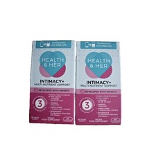 2 x Health and Her Intimacy+ Support Supplement 60 Capsules EXP 05/27