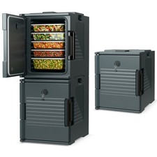 3 Pack End Loading Insulated Food Pan Carrier Hot & Cold 6 Pan Capacity w/Handle