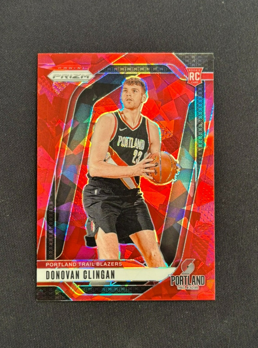 2024-25 Panini PRIZM NBA Donovan Clingan Red Ice Rookie #221 RC Trail Blazers