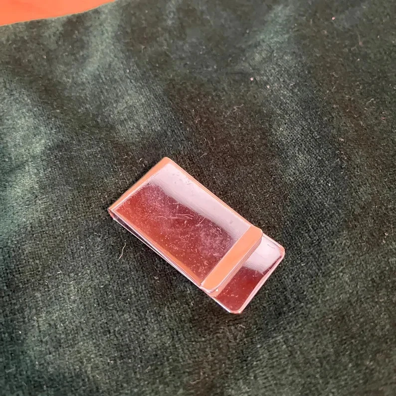 18K Oro Rosa Sobre Plata Pinzas Cromo Efectivo Tarjeta De Crédito Bolsillo - Imagen 3 de 4