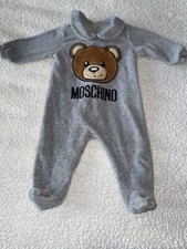 Moschino Baby grow, grey with Logo - 3-6 Months