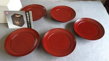 Echizen Lacquerware Negori Coated Superior Quality Plate Set Multipurpose Medium