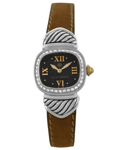 Ladies David Yurman Thoroughbred Silver 925 MOP Diamond 21MM Quartz Watch - Picture 10 of 10