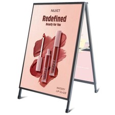 A Frame Sidewalk Sign, Heavy Duty Sandwich Board Signs 24x36 in(print included)