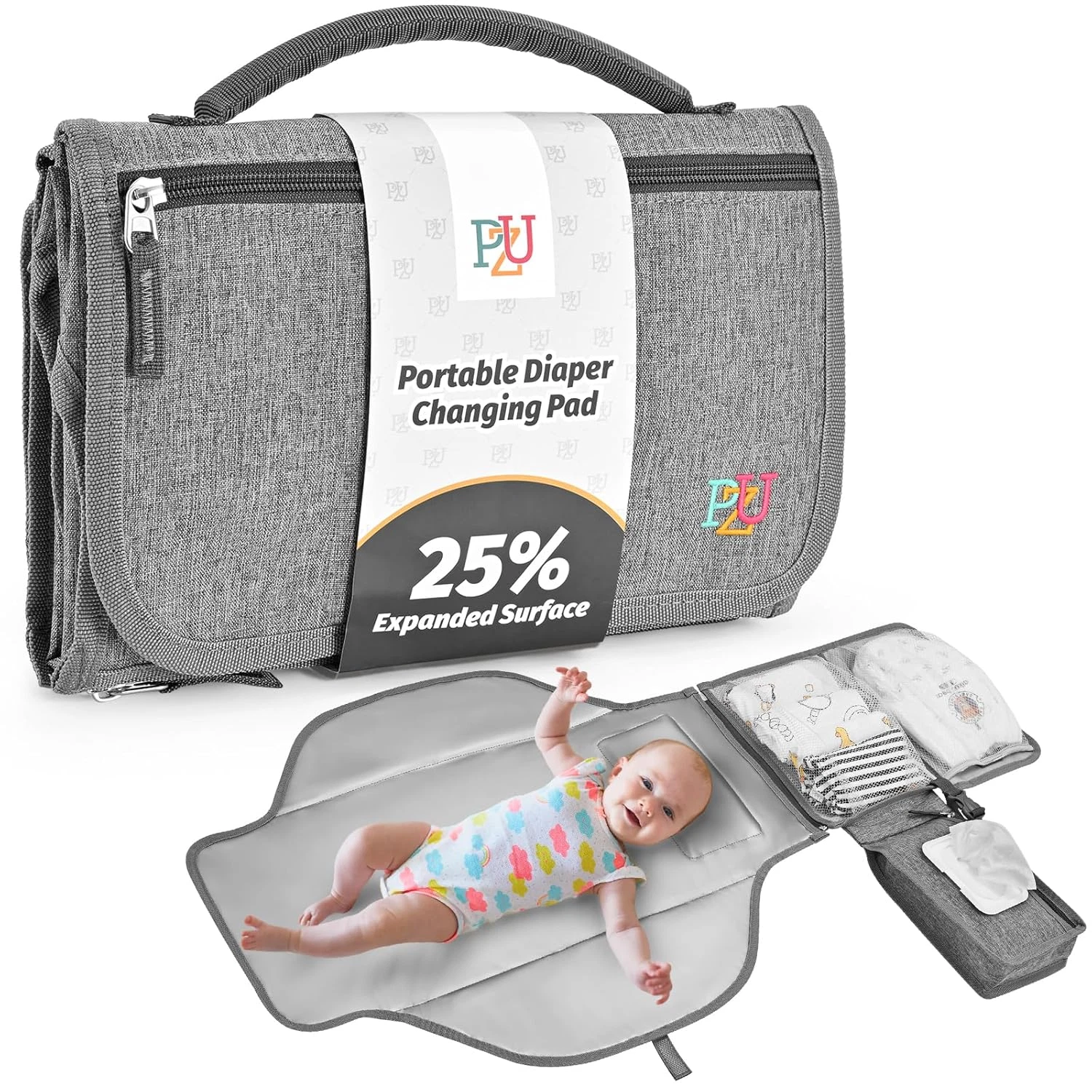 Changing Pad Portable with Wipes Pocket, Waterproof Diaper Changing Mat, Portabl