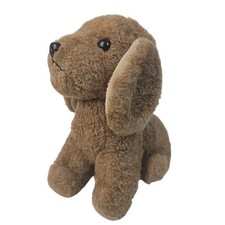 Russ Berrie Puddles Brown Dog Plush Stuffed Toy Vintage 10 Inch