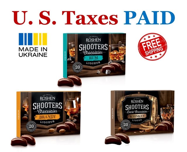 Roshen Shooters Ron Brandy Whisky Licor Relleno Chocolate Caramelos Fiesta Dulces