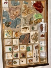 **Vintage Mineral Collection Drawer Gaylussite USA Pyrite Mexico Lot   ** (40)