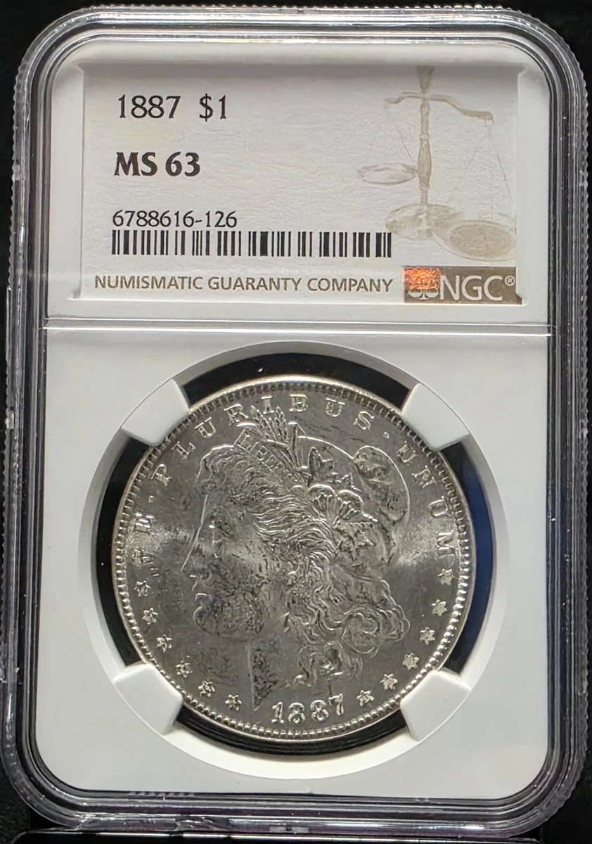 NGC Grade MS 63 1887 Year Morgan US Dollars (1878-1921) for sale