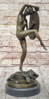 100% Vollmassive Bronze Statue Römischer Soldat Krieger Skulptur Handgemacht