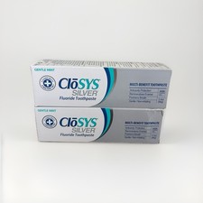 2 Pack CloSYS Silver Fluoride Toothpaste, 3.4 oz Gentle Mint Exp, 09/2027