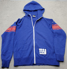 NFL New York Giants Nike Football Hoodie Mens Large Blue Long Sleeve Full Zip