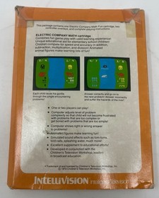 Math Fun (Intellivision 1979) Complete In Box CIB  Game W Manual Overlays Tested