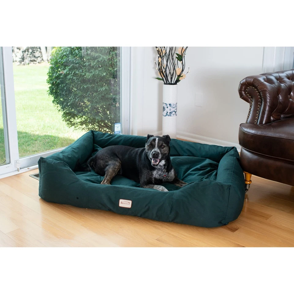 Pet Bed 41x30 Inch Large Size D01FML Laurel Green Soft Comfortable Dog Cushion - Image 4 of 4