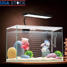 3 Gallon Nano Glass Betta Fish Tank W/ LED Light Hanging Filter Separator Plate