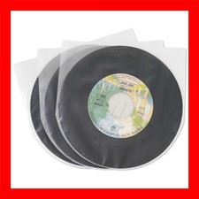 7 Inches Vinyl Record Inner Sleeves, 50PCS Anti-Static Plastic Round Bottom EP