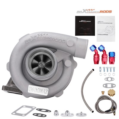 T3/T4 T04E .57 A/R UNIVERSAL TURB0CHARGER TURBO +OIL FEED AND RETURN LINE KIT