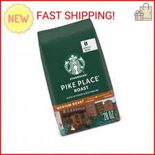 Starbucks Whole Coffee Beans, Medium Roast Hot or Iced Coffee, Pike Place Roast,