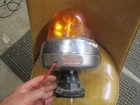 Working Federal Signal Beacon Ray Mod 17-B Rotating Amber Light W Bracket 12V DC