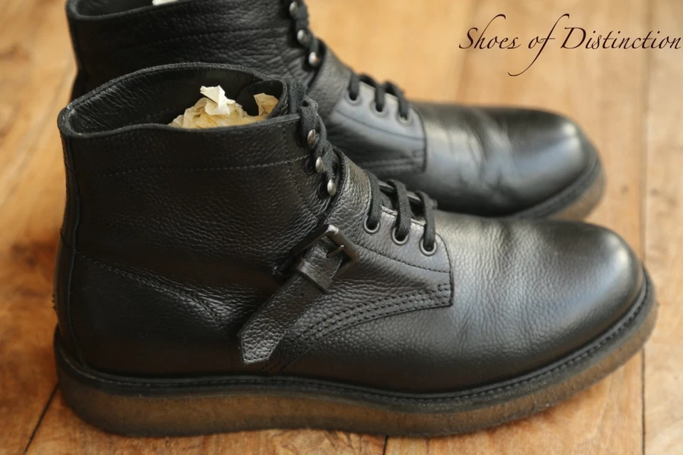 Bottes à boucle derby moine en cuir noir Bottega Veneta hommes UK 9 US 10 EU 43 - Photo 3/4