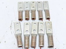 (QTY 10) ILSCO ALND-350-12-134 350KCMIL MCM 2-Hole1/2"Stud Crimp Compression Lug