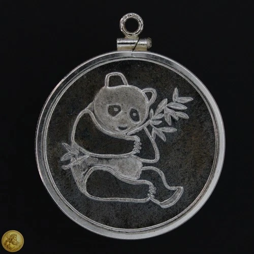 Panda International Trade Unit 1/2 ozt .999 Silver Round Rare w/  Bezel -E559