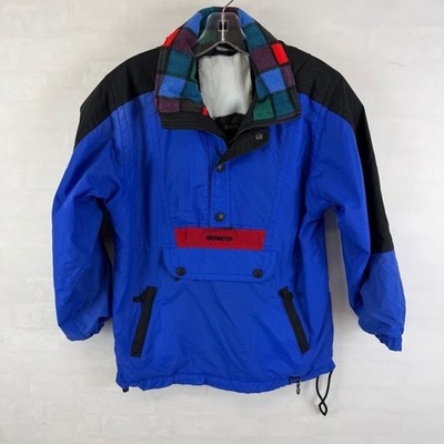 Vintage Obermeyer Juniors Hayden Ski Jacket Blue Black Pullover Hooded Size L