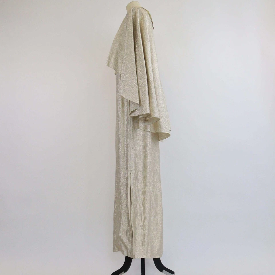 Maxi vestido adornado con cristales dorados metálicos Oscar de la Renta - Imagen 2 de 3