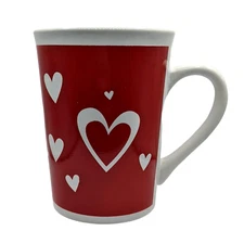 Valentines Day Hearts Mug Love Red White Gift Craft Coffee Tea