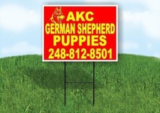AKC GERMAN SHEPHERD 248812 PUPPIES FOR SALE Yard Sign Road with Stand LAWN SIGN