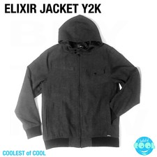 Y2k Elixir Jacket XL Gray tweed full Zip Hood...