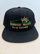 Vintage USA MADE Redwood Valley Farm Co Op Trucker Hat Snapback Cap