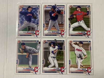 2021 Bowman Draft Indians RC Team Set Williams Martinez Webb Nikhazy Fox + (6)