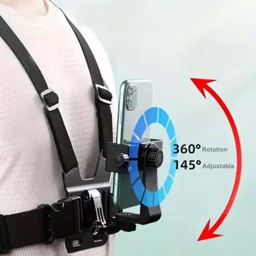 Chest Mount Harness Strap Phone Anti Theft Grabbing Phone Holder Security Safe - Picture 1 of 15