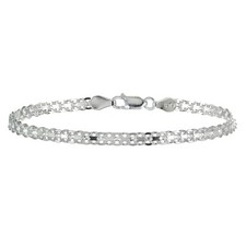 Sterling Silver 4mm Polished Bismark Chain Bracelet