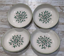Lenox Holiday Christmas Holly Berry Pasta or Serving Bowls Set of 4 NEW
