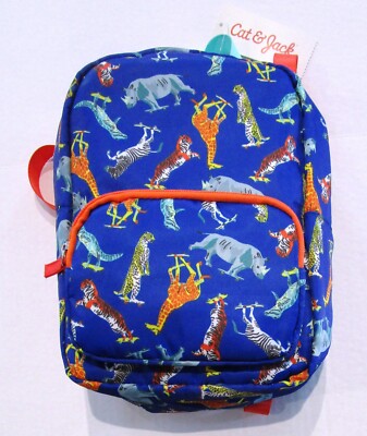 NWT Cute SAFARI ANIMALS ON SKATEBOARDS Mini TODDLER PRESCHOOL Backpack  T-Rex
