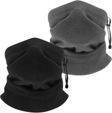 Winter Neck Gaiter Face Cover Adjustable Cotton Fleece Breathable Scarf Ski Mask