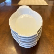 HIC Harold Import Co. Oval Au Gratin Baking Dish Set of 6, Fine White Porcelain