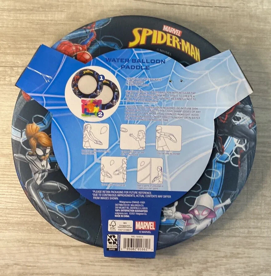 Nuevo Marvel Spider-Man Globo de Agua Disco Paleta - 2 Paletas y 50 Globos Foto 2 de 4