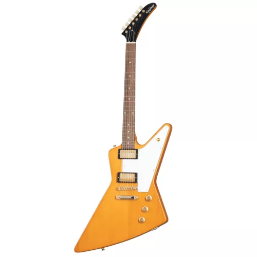 Epiphone 1958 Korina Explorer Guitar, Gibson Burstbucker Pickups, White Pickguar