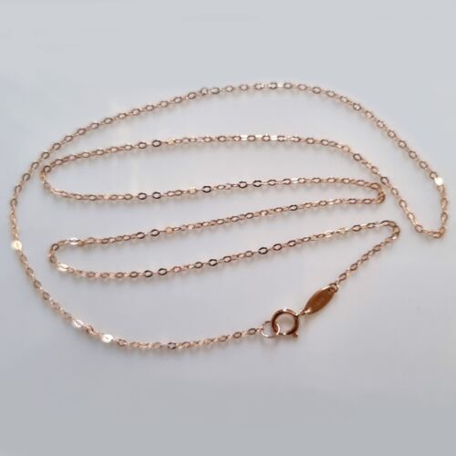 9ct rose Gold diamond cut hammered trace chain 45cm 18". Made Italy. Gorgeous. - Foto 1 di 3