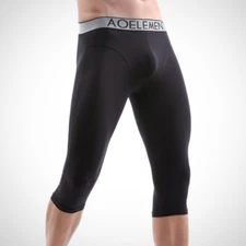 Men Gym Pants Long Leg Underwear Trouser Shorts Briefs Boxer Slim Underpants Fit