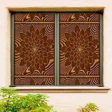 3D Big Brown Flower A348 Window Film Print Sticker Cling Stained Glass UV Amy
