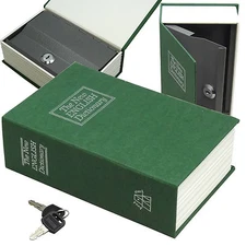 Dictionary Diversion Book Safe w/ Key Lock ~ Metal ~ Green (Medium)