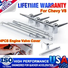4pc 9824 Chrome Valve Cover T-Bar Wing Bolts 1/4-20 Hold Down for SBC BBC Chevy