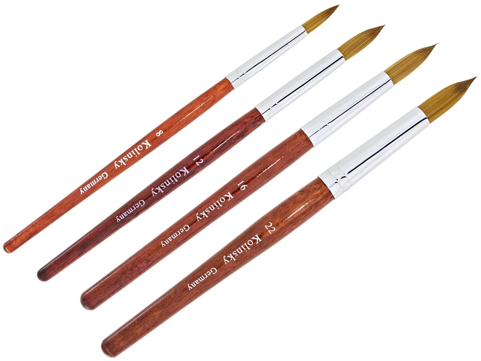 Profi Acryl Pinsel Kolinsky Nägel Set Nylon Rotmarder NailArt Modellage UV LED - Bild 2 von 4