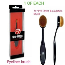 Image of W7 Pro Effect Foundation Brush Eyeliner Brush 1 Each Professional quality brush