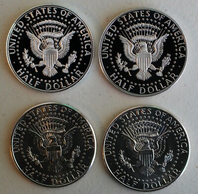 2019 PDS S Proof Silver BU Kennedy 4 Half Dollar Coins 50 Cents